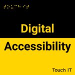 надпись "digital accessibility" на черно-желтом фоне