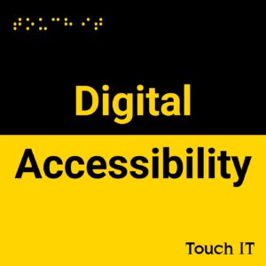 надпись "digital accessibility" на черно-желтом фоне